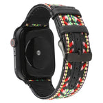 Dây Đeo Da Thật Kiểu Dân Tộc, Cho Apple Watch Series 7 41mm / 6 & SE & 5 & 4 40mm / 3 & 2 & 1 38mm, Cho Apple Watch Series 7 45mm / 6 & SE & 5 & 4 44mm / 3 & 2 & 1 42mm