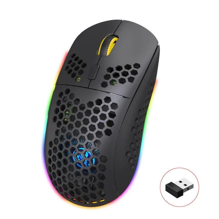 Chuột chơi game không dây HXSJ T90 RGB có ba chế độ ánh sáng