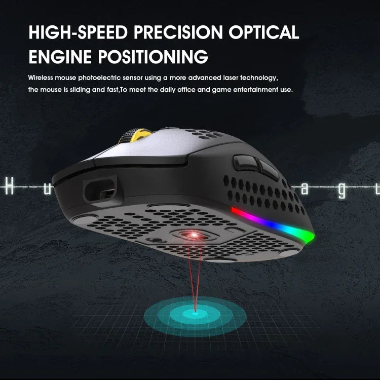 Chuột chơi game không dây HXSJ T90 RGB có ba chế độ ánh sáng