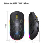 Chuột chơi game không dây HXSJ T90 RGB có ba chế độ ánh sáng
