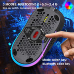 Chuột chơi game không dây HXSJ T90 RGB có ba chế độ ánh sáng