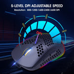 Chuột chơi game không dây HXSJ T90 RGB có ba chế độ ánh sáng