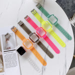 Dây đồng hồ TPU trong suốt màu kẹo cho Apple Watch Series 6 & SE & 5 & 4 40mm, cho Apple Watch Series 7 41mm / & 6 & SE & 5 & 4 40mm