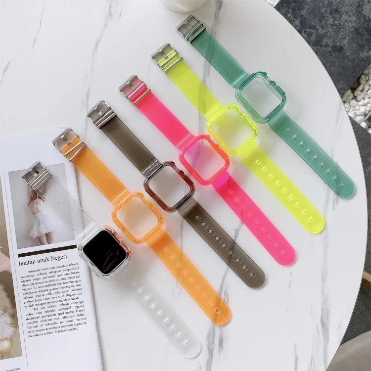 Dây đồng hồ TPU trong suốt màu kẹo cho Apple Watch Series 6 & SE & 5 & 4 44mm, cho Apple Watch Series 7 45mm / & 6 & SE & 5 & 4 44mm
