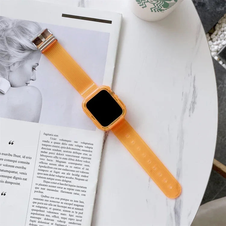 Dây đồng hồ TPU trong suốt màu kẹo cho Apple Watch Series 6 & SE & 5 & 4 44mm, cho Apple Watch Series 7 45mm / & 6 & SE & 5 & 4 44mm