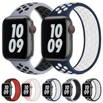 Elastic Silicone Watchband For Apple Watch Series 6 & SE & 5 & 4 44mm / 3 & 2 & 1 42mm, 150mm (Black White), 150mm (Light Pink White), 150mm (Blue White), 160mm (Light Pink White)