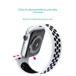 Dây đồng hồ silicone co giãn cho Apple Watch Series 6 & SE & 5 & 4 40mm / 3 & 2 & 1 38mm, Chiều dài: 160mm, 160mm (Trắng Đen), 160mm (Đen), 160mm (Đen Vàng), 160mm (Đen Xám), 160mm (Đỏ Đen), 160mm (Đen Trắng), 160mm (Đen Đỏ)
