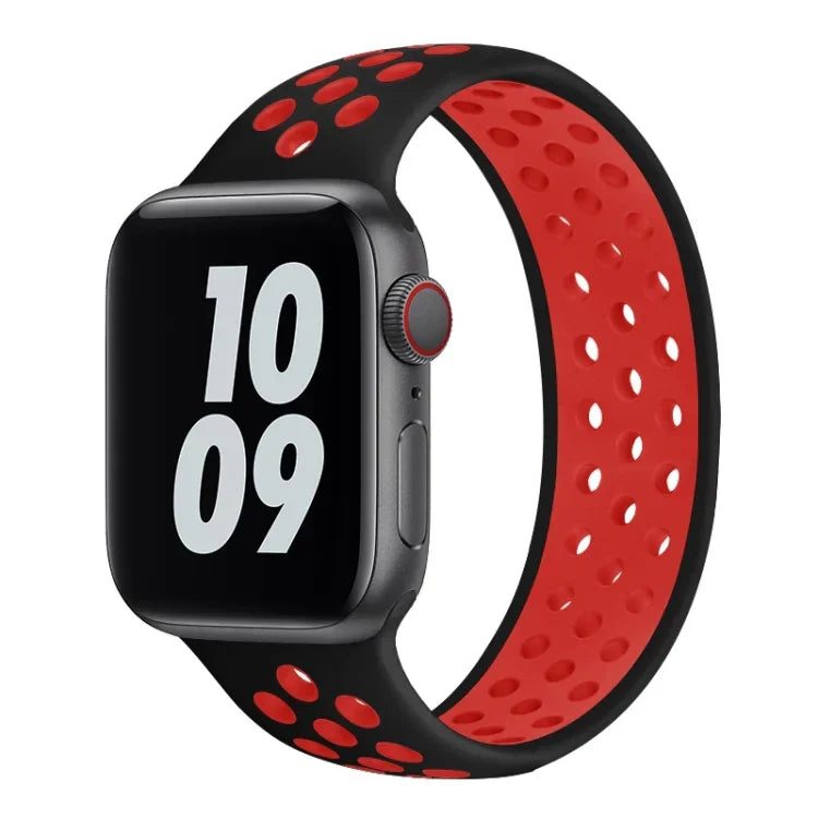 Dây đồng hồ silicone co giãn cho Apple Watch Series 6 & SE & 5 & 4 40mm / 3 & 2 & 1 38mm, Chiều dài: 160mm, 160mm (Trắng Đen), 160mm (Đen), 160mm (Đen Vàng), 160mm (Đen Xám), 160mm (Đỏ Đen), 160mm (Đen Trắng), 160mm (Đen Đỏ)