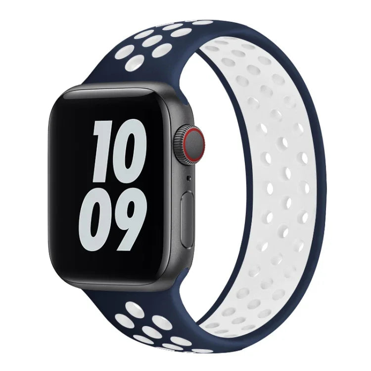 Dây đồng hồ silicone co giãn cho Apple Watch Series 6 & SE & 5 & 4 40mm / 3 & 2 & 1 38mm, Chiều dài: 160mm, 160mm (Trắng Đen), 160mm (Đen), 160mm (Đen Vàng), 160mm (Đen Xám), 160mm (Đỏ Đen), 160mm (Đen Trắng), 160mm (Đen Đỏ)
