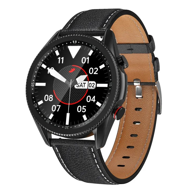 Đồng hồ thông minh chống nước IP67 màn hình màu IPS 1.28 inch M98, Hỗ trợ theo dõi giấc ngủ / đo nhịp tim / gọi Bluetooth, Kiểu: Dây da, Dây da (Bạc), Dây da (Đen)