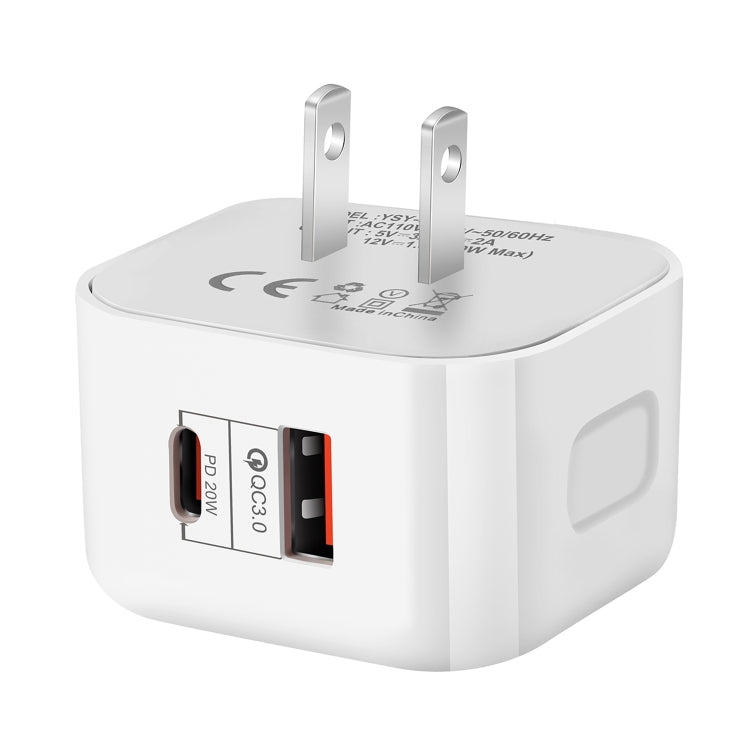 Bộ sạc du lịch 20W PD + QC 3.0 hai cổng, phích cắm US, phích cắm EU, phích cắm UK