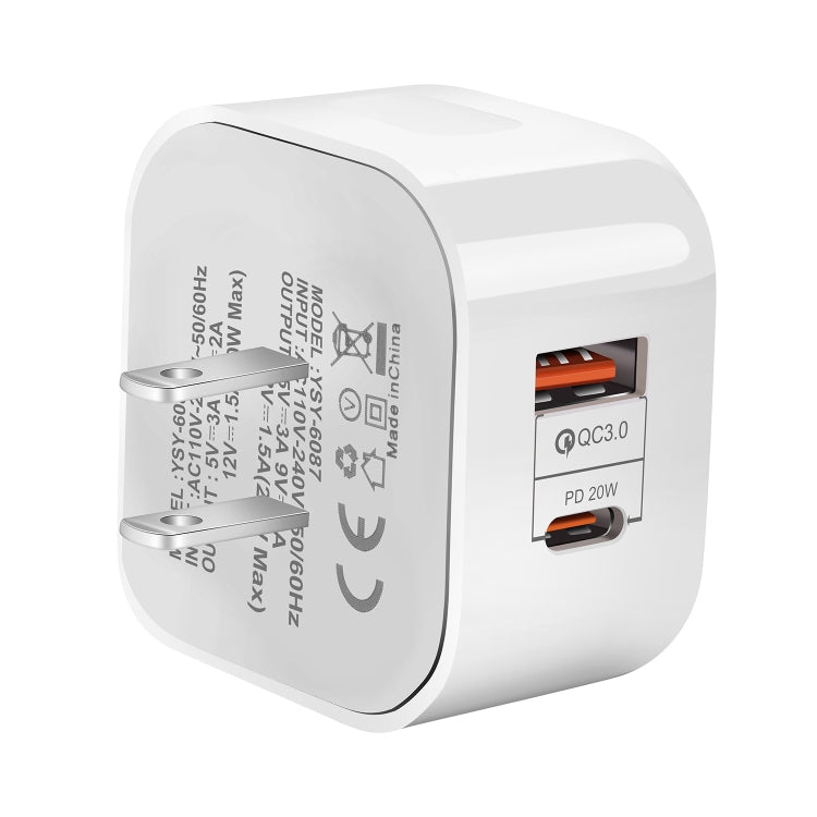 Bộ sạc du lịch 20W PD + QC 3.0 hai cổng, phích cắm US, phích cắm EU, phích cắm UK