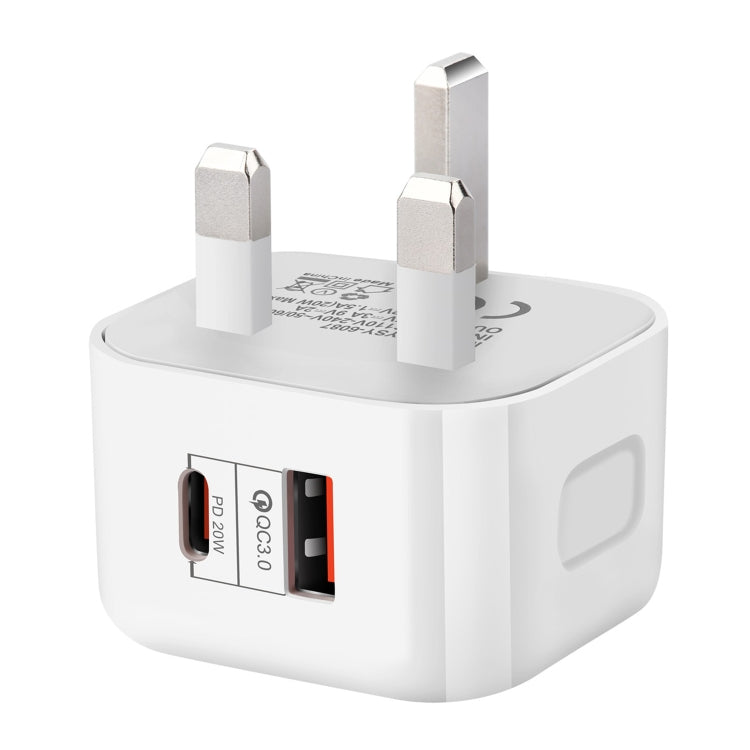 Bộ sạc du lịch 20W PD + QC 3.0 hai cổng, phích cắm US, phích cắm EU, phích cắm UK