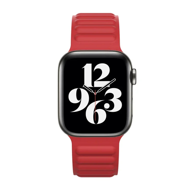 Dây đồng hồ dây xích silicone khóa nam châm cho Apple Watch Series 6 & SE & 5 & 4 44mm / 3 & 2 & 1 42mm, cho Apple Watch Series 7 45mm / 6 & SE & 5 & 4 44mm / 3 & 2 & 1 42mm