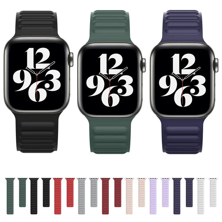 Dây đồng hồ dây xích silicone khóa nam châm cho Apple Watch Series 6 & SE & 5 & 4 44mm / 3 & 2 & 1 42mm, cho Apple Watch Series 7 45mm / 6 & SE & 5 & 4 44mm / 3 & 2 & 1 42mm