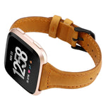 For Fitbit Versa razy Horse Texture Genuine Leather Strap