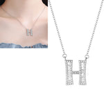 Dây chuyền mặt chữ cái tiếng Anh thời trang nữ bạc Sterling S925, C, H, K, M
