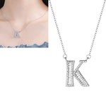 Dây chuyền mặt chữ cái tiếng Anh thời trang nữ bạc Sterling S925, C, H, K, M