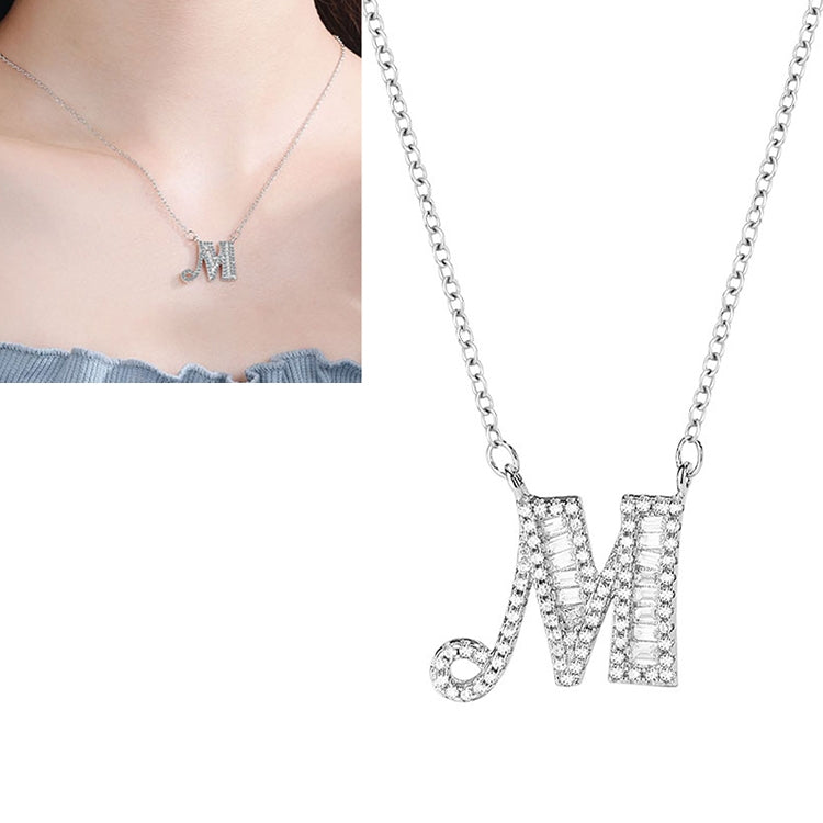 Dây chuyền mặt chữ cái tiếng Anh thời trang nữ bạc Sterling S925, C, H, K, M