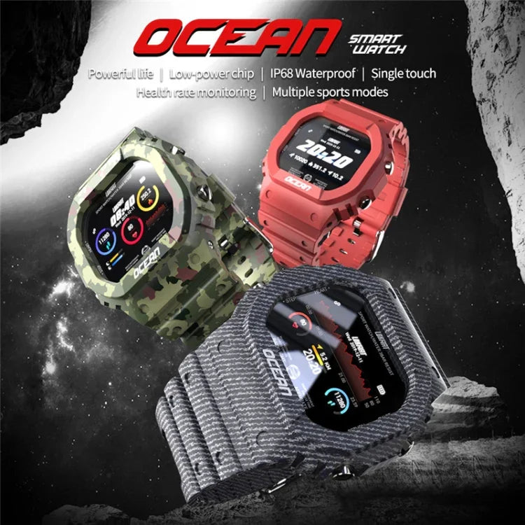 Đồng hồ thông minh Lokmat OCEAN màn hình cảm ứng TFT 1.14 inch IP68 chống nước, Hỗ trợ nhắc thông tin / theo dõi giấc ngủ / ghi chép thể thao