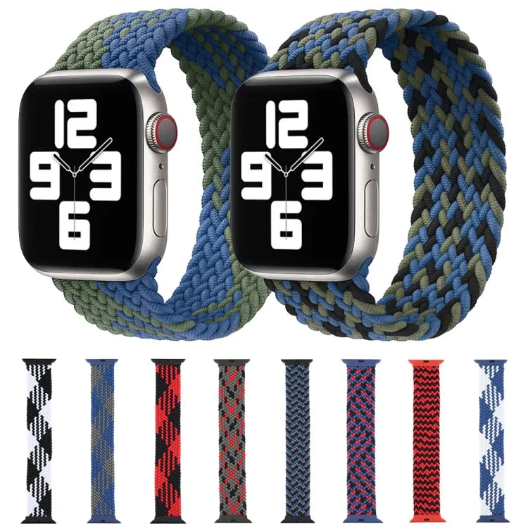 Dây đồng hồ thay thế dây nylon bện màu hỗn hợp khóa nhựa một vòng đơn cho Apple Watch Series 6 & SE & 5 & 4 40mm / 3 & 2 & 1 38mm, S, M, L, XL