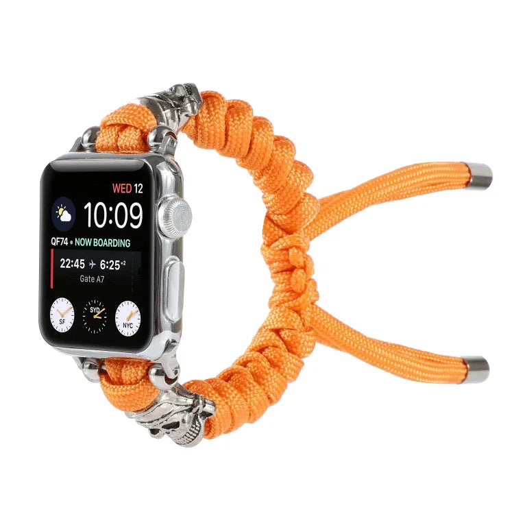 Dây đồng hồ bện dây dù hình đầu lâu, Dành cho Apple Watch Ultra 49mm / Series 8&7 45mm / SE 2&6&SE&5&4 44mm / 3&2&1 42mm, Dành cho Apple Watch Series 8&7 41mm / SE 2&6&SE&5&4 40mm / 3&2&1 38mm