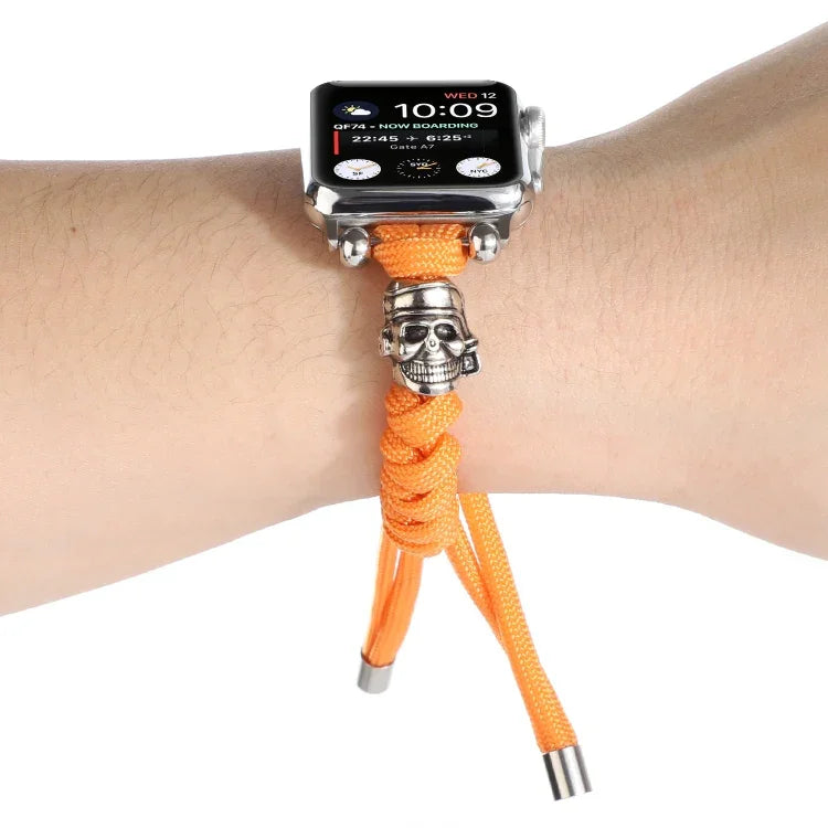 Dây đồng hồ bện dây dù hình đầu lâu, Dành cho Apple Watch Ultra 49mm / Series 8&7 45mm / SE 2&6&SE&5&4 44mm / 3&2&1 42mm, Dành cho Apple Watch Series 8&7 41mm / SE 2&6&SE&5&4 40mm / 3&2&1 38mm