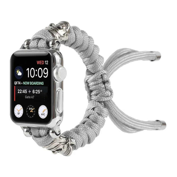Dây đồng hồ bện dây dù hình đầu lâu, Dành cho Apple Watch Ultra 49mm / Series 8&7 45mm / SE 2&6&SE&5&4 44mm / 3&2&1 42mm, Dành cho Apple Watch Series 8&7 41mm / SE 2&6&SE&5&4 40mm / 3&2&1 38mm
