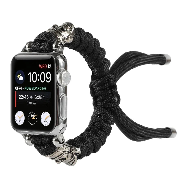 Dây đồng hồ bện dây dù hình đầu lâu, Dành cho Apple Watch Ultra 49mm / Series 8&7 45mm / SE 2&6&SE&5&4 44mm / 3&2&1 42mm, Dành cho Apple Watch Series 8&7 41mm / SE 2&6&SE&5&4 40mm / 3&2&1 38mm