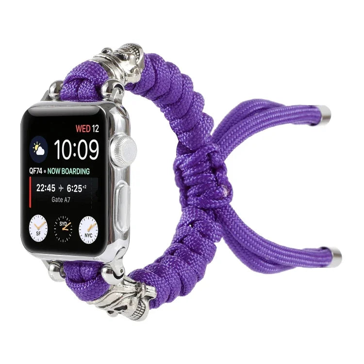 Dây đồng hồ bện dây dù hình đầu lâu, Dành cho Apple Watch Ultra 49mm / Series 8&7 45mm / SE 2&6&SE&5&4 44mm / 3&2&1 42mm, Dành cho Apple Watch Series 8&7 41mm / SE 2&6&SE&5&4 40mm / 3&2&1 38mm