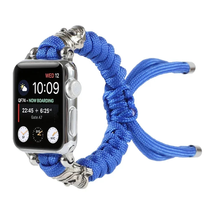 Dây đồng hồ bện dây dù hình đầu lâu, Dành cho Apple Watch Ultra 49mm / Series 8&7 45mm / SE 2&6&SE&5&4 44mm / 3&2&1 42mm, Dành cho Apple Watch Series 8&7 41mm / SE 2&6&SE&5&4 40mm / 3&2&1 38mm