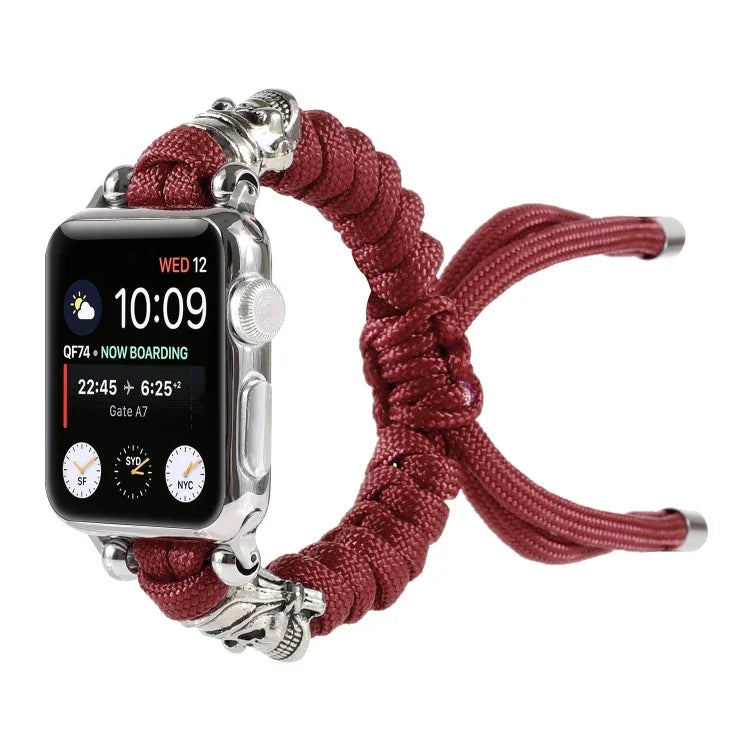 Dây đồng hồ bện dây dù hình đầu lâu, Dành cho Apple Watch Ultra 49mm / Series 8&7 45mm / SE 2&6&SE&5&4 44mm / 3&2&1 42mm, Dành cho Apple Watch Series 8&7 41mm / SE 2&6&SE&5&4 40mm / 3&2&1 38mm
