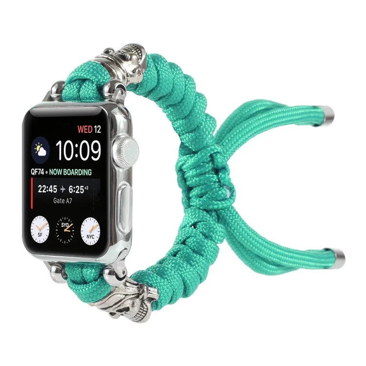 Dây đồng hồ bện dây dù hình đầu lâu, Dành cho Apple Watch Ultra 49mm / Series 8&7 45mm / SE 2&6&SE&5&4 44mm / 3&2&1 42mm, Dành cho Apple Watch Series 8&7 41mm / SE 2&6&SE&5&4 40mm / 3&2&1 38mm