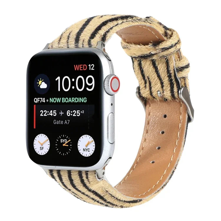 Dây đồng hồ da in họa tiết báo lông ngựa, Dành cho Apple Watch Ultra 49mm / Series 8&7 45mm / SE 2&6&SE&5&4 44mm / 3&2&1 42mm, Dành cho Apple Watch Series 8&7 41mm / SE 2&6&SE&5&4 40mm / 3&2&1 38mm