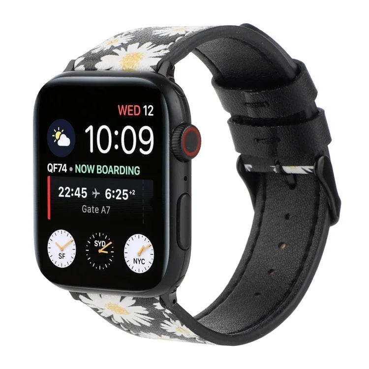 Dây đồng hồ da in họa tiết, Dành cho Apple Watch Series 7 45mm / 6 & SE & 5 & 4 44mm / 3 & 2 & 1 42mm, Dành cho Apple Watch Series 8&7 41mm / SE 2&6&SE&5&4 40mm / 3&2&1 38mm, Dành cho Apple Watch PSeries 7 41mm / 6 & SE & 5 & 4 40mm / 3 & 2 & 1 38mm