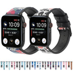 Dây đồng hồ da in họa tiết, Dành cho Apple Watch Series 7 45mm / 6 & SE & 5 & 4 44mm / 3 & 2 & 1 42mm, Dành cho Apple Watch Series 8&7 41mm / SE 2&6&SE&5&4 40mm / 3&2&1 38mm, Dành cho Apple Watch PSeries 7 41mm / 6 & SE & 5 & 4 40mm / 3 & 2 & 1 38mm