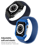Dây đeo tay thay thế dệt có khung cho Apple Watch Series 6 & SE & 5 & 4 40mm / 3 & 2 & 1 38mm, 128mm, 135mm, 140mm, 145mm, 150mm, 155mm