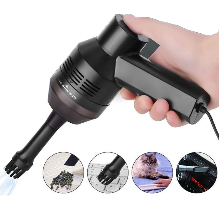 Máy hút bụi mini cầm tay dùng trong gia đình và ô tô, sạc USB, model HK-6019D