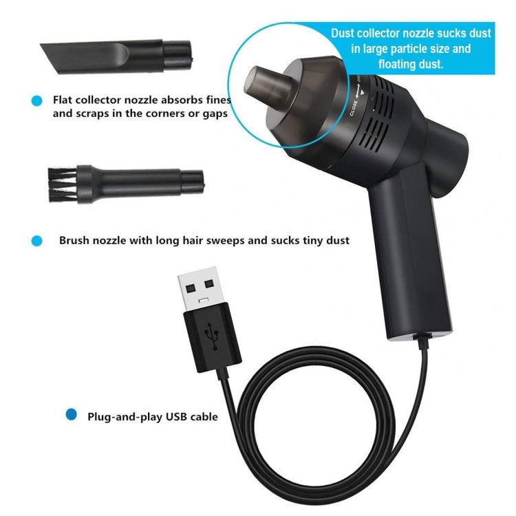 Máy hút bụi mini cầm tay dùng trong gia đình và ô tô, sạc USB, model HK-6019D