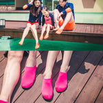 Giày và tất lặn đế vải dày có hạt nhựa chống trượt, màu trơn, một đôi, size XXXS, XXS, XS, S, M, L, XL, XXL, XXXL