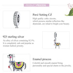 Mặt dây chuyền alpaca dễ thương bạc S925 tự làm vòng tay dây chuyền, alpaca dễ thương