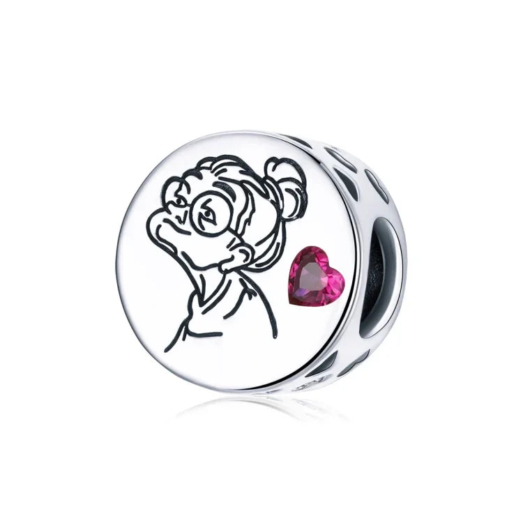 Hạt bạc S925 Sterling hình chữ cái hoa phụ kiện vòng tay vòng cổ tự làm, Chữ cái hoa