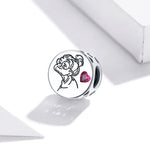 Hạt bạc S925 Sterling hình chữ cái hoa phụ kiện vòng tay vòng cổ tự làm, Chữ cái hoa