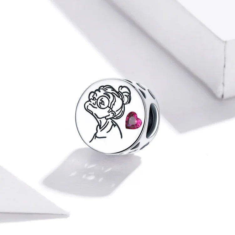 Hạt bạc S925 Sterling hình chữ cái hoa phụ kiện vòng tay vòng cổ tự làm, Chữ cái hoa