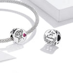 Hạt bạc S925 Sterling hình chữ cái hoa phụ kiện vòng tay vòng cổ tự làm, Chữ cái hoa