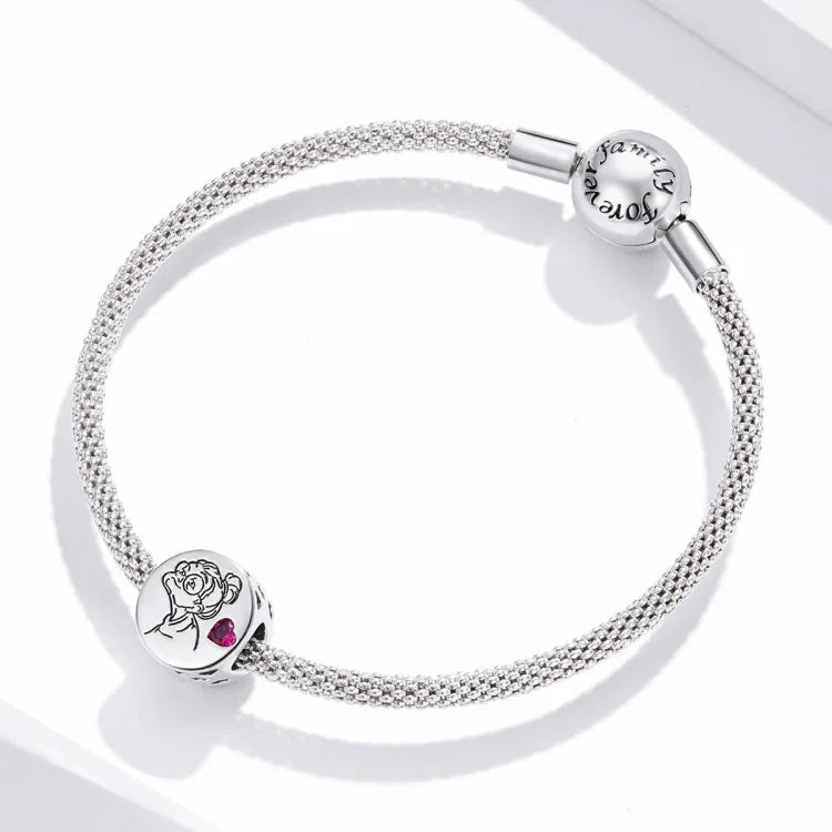 Hạt bạc S925 Sterling hình chữ cái hoa phụ kiện vòng tay vòng cổ tự làm, Chữ cái hoa