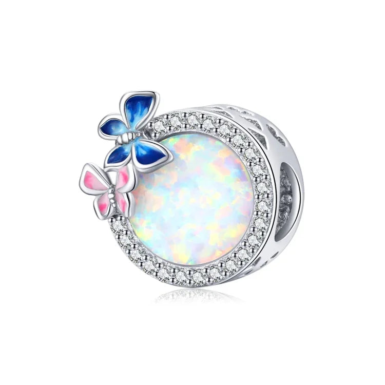 Hạt bạc S925 Sterling hình bướm mùa xuân phụ kiện vòng tay vòng cổ tự làm, Bướm mùa xuân