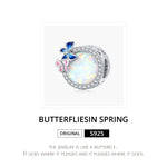Hạt bạc S925 Sterling hình bướm mùa xuân phụ kiện vòng tay vòng cổ tự làm, Bướm mùa xuân
