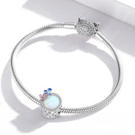 Hạt bạc S925 Sterling hình bướm mùa xuân phụ kiện vòng tay vòng cổ tự làm, Bướm mùa xuân