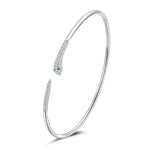 Vòng tay mở hình rắn bằng bạc S925 cho nữ, trang sức hình rắn
